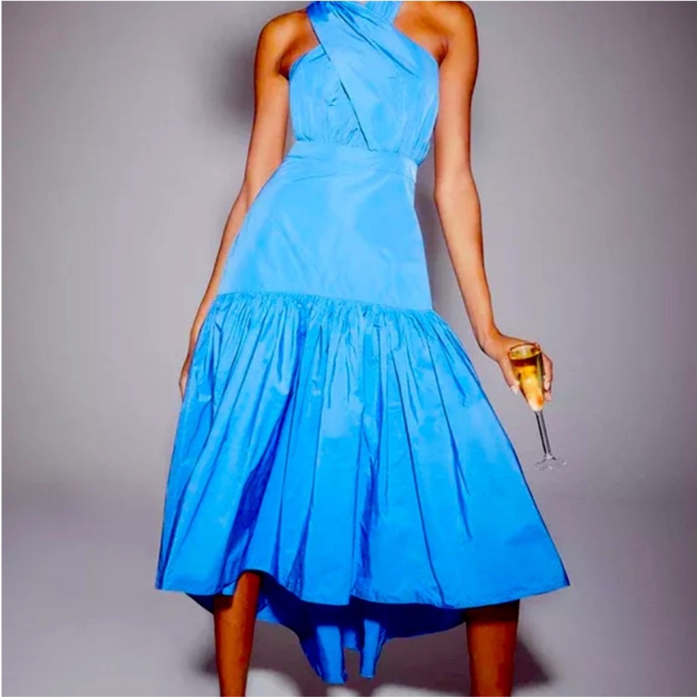 Veronica Beard Radley Halter Neck High/Low Dress - Bluebell